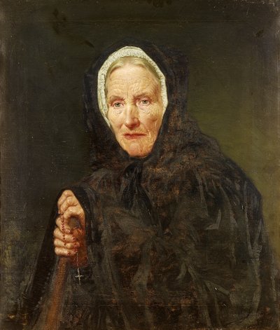 Vecchia donna con un rosario da Carl d´Unker